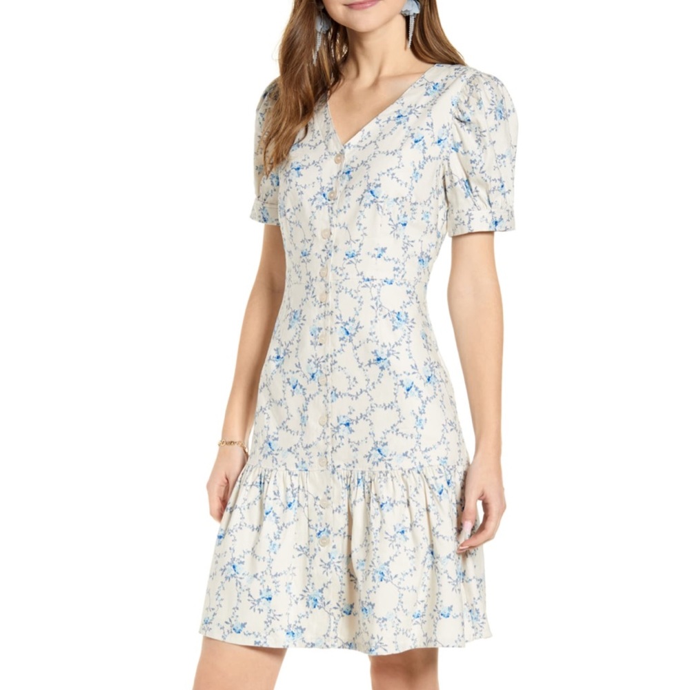 Rachel Parcell Easy Linen Blend Shirtdress